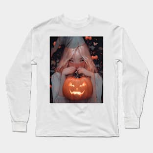 Halloween Pumpkin Girl Long Sleeve T-Shirt